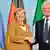 German Chancellor Angela Merkel and Italian Prime Minister Mario Monti shake hands after addressing a joint press conference at the Chancellery in Berlin on August 29, 2012. Monti's visit to the German capital is the latest shuttle diplomacy that already brought the French president and Greek premier to the German chancellor's office in quick succession last week. AFP PHOTO / ODD ANDERSEN (Photo credit should read ODD ANDERSEN/AFP/GettyImages)