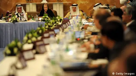 Saudi Arabia's Finance Minister Ibrahim al-Assaf and World Bank President Inger Andersen chair an international donor meeting for Yemen