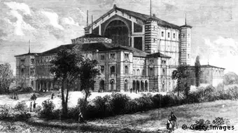 A drawing of the Festspielhaus or Festival House in Bayreuth, Bavaria, shortly before it was officially opened (Photo by Hulton Archive/Getty Images)