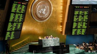Abstimmung in der UN-Generalversammlung (Foto: UN)