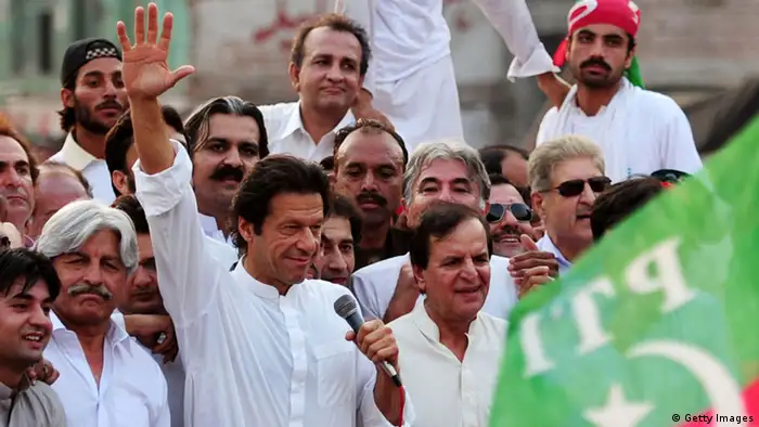 Imran Khan at a political rally (Getty Images)