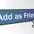 Символ социальных сетей - кнопка "Добавить в друзья"