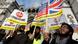 A group of protesters in London A group of protesters in London