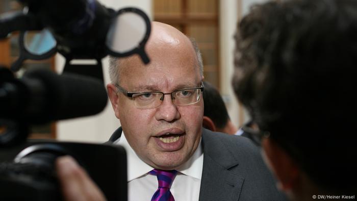 Peter Altmaier speaks to the media in Berlin