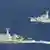 Ein Schiff der chinesischen Marine (vorn) und ein Boot der japnischen Küstenwache (Foto: picture alliance/dpa)