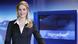 Newsreader Rudith Rakers in the Tagesschau studio Newsreader Rudith Rakers in the Tagesschau studio