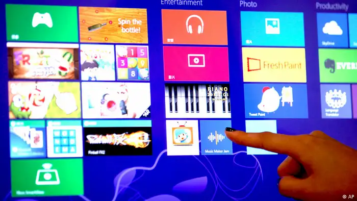 Windows 8 Touchscreen Finger wischen