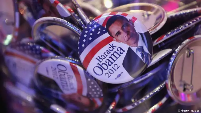 USA Election Day 2012, Obama Buttons in a jar.
(Photo by Sean Gallup/Getty Images)