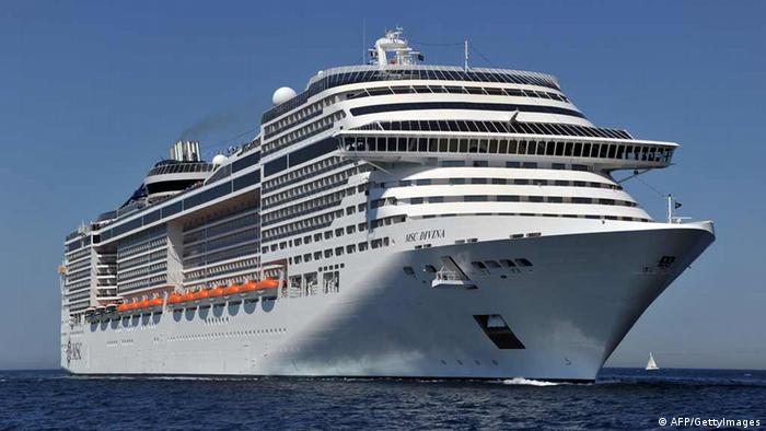The MSC Divina, a new cruise vessel, arrives on May 25, 2012 at the Marseille harbour, southern France.