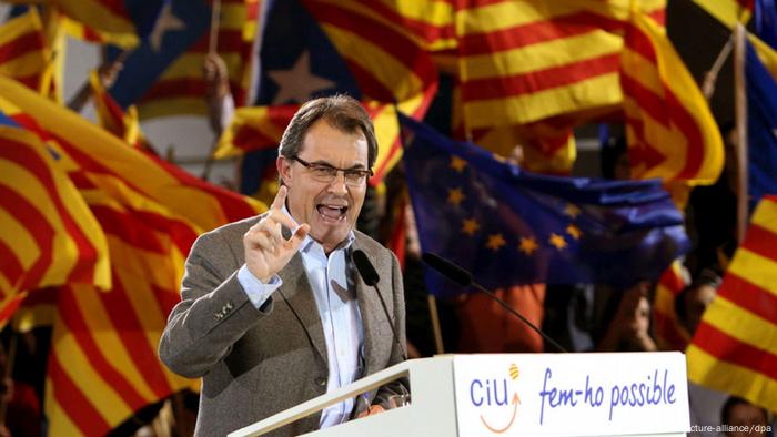 Der katalanische Regionalpräsident Artur Mas bei einem Wahlkampfauftritt (Foto: dpa)