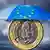 Spanische Ein-Euro-Münze unter dem EU-Rettungsschirm