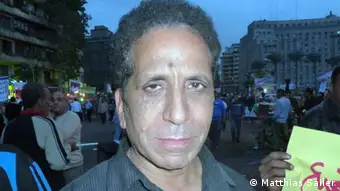 Abdel Salah El-Din auf dem Tahrirplatz in Kairo am 4.12.12. Abdel Salah El-Din demonstriert gegen den Verfassungsentwurf. Copyright: Matthias Sailer