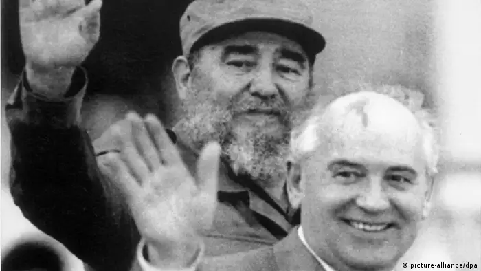 Fidel Castro y Mijail Gorbachov 1989 en Kuba. 