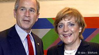 Bush in Deutschland bei Angela Merkel
