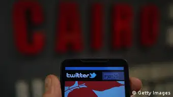 In this photo illustration a smartphone displays a page from Twitter on January 27, 2011 in Cairo, Egypt (Photo: Peter Macdiarmid/Getty Images).