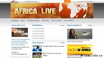 Screenshot Website CCTV Afrika