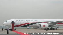 A Boeing 777-300ER aircraft which was delivered to Biman Bangladesh Airlines Wednesday is seen at the Shahjalal International Airport in Dhaka. Biman is also buying Boeing 787 planes.