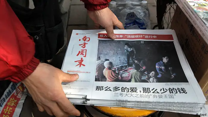 China Guangzhou die Zeitung Southern Weekly erscheint wieder