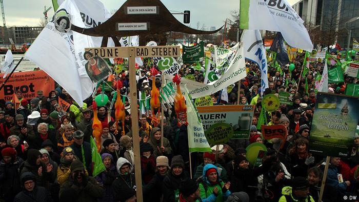 Mnifestación contra la agroindustria en Berlín, el 19 de enero de 2014.