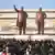 This picture taken by North Korea's official Korean Central News Agency on December 17, 2012 shows crowds of people visiting the Mansu Hill in Pyongyang before statues of late President Kim Il-Sung and leader Kim Jong-Il on the first anniversary of leader Kim Jong-Il's death. North Korea on December 17 mourned the death one year ago of leader Kim Jong-Il, with its rocket scientists taking pride of place at a mass memorial ceremony led by his son and successor Kim Jong-Un. AFP PHOTO / KCNA via KNS ---EDITORS NOTE--- RESTRICTED TO EDITORIAL USE - MANDATORY CREDIT "AFP PHOTO / KCNA VIA KNS" - NO MARKETING NO ADVERTISING CAMPAIGNS - DISTRIBUTED AS A SERVICE TO CLIENTS (Photo credit should read KNS/AFP/Getty Images)