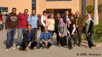 First MBA students in Media Management at German University in Cairo (GUC) (photo: DW Akademie/Eira Martens).