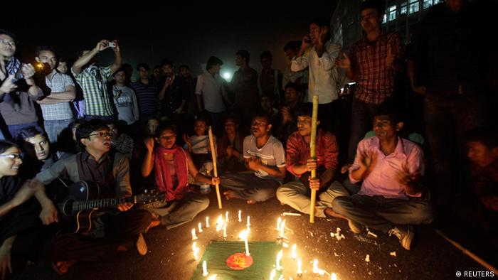 Protest gegen Kriegsverbrechen in Shahbagh