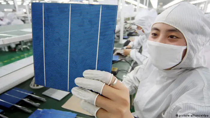 Produktion von Solarzellen in China