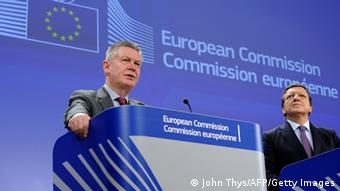 EU-Handelskommissar Karel de Gucht und Kommissionspräsident Jose Manuel Barroso (Foto: JOHN THYS/AFP/Getty Images)