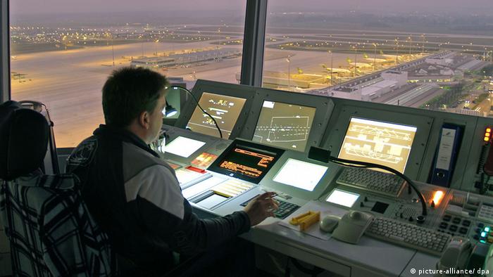 Air traffic controller at work