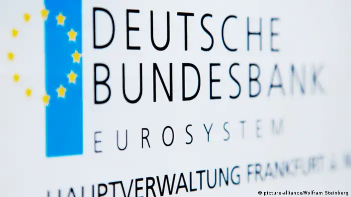 Deutsche Bundesbank Eurosystem Hauptverwaltung Frankfurt Schild Logo