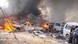 Vehicles burn after an explosion at central Damascus February 21, 2013, in this handout photograph released by Syria's national news agency SANA. The big explosion shook the central Damascus district of Mazraa on Thursday, residents said, and Syrian state media blamed what it said was a suicide bombing on "terrorists" battling President Bashar al-Assad. Syrian television broadcast footage of at least four bodies strewn along a main street and firefighters dousing the charred remains of dozens of burning vehicles. Black smoke billowed into the sky. REUTERS/Sana (SYRIA - Tags: CONFLICT POLITICS TPX IMAGES OF THE DAY) ATTENTION EDITORS - THIS PICTURE WAS PROVIDED BY A THIRD PARTY. REUTERS IS UNABLE TO INDEPENDENTLY VERIFY THE AUTHENTICITY, CONTENT, LOCATION OR DATE OF THIS IMAGE. FOR EDITORIAL USE ONLY. NOT FOR SALE FOR MARKETING OR ADVERTISING CAMPAIGNS. THIS PICTURE IS DISTRIBUTED EXACTLY AS RECEIVED BY REUTERS, AS A SERVICE TO CLIENTS Vehicles burn after an explosion at central Damascus February 21, 2013, in this handout photograph released by Syria's national news agency SANA. The big explosion shook the central Damascus district of Mazraa on Thursday, residents said, and Syrian state media blamed what it said was a suicide bombing on "terrorists" battling President Bashar al-Assad. Syrian television broadcast footage of at least four bodies strewn along a main street and firefighters dousing the charred remains of dozens of burning vehicles. Black smoke billowed into the sky. REUTERS/Sana (SYRIA - Tags: CONFLICT POLITICS TPX IMAGES OF THE DAY) ATTENTION EDITORS - THIS PICTURE WAS PROVIDED BY A THIRD PARTY. REUTERS IS UNABLE TO INDEPENDENTLY VERIFY THE AUTHENTICITY, CONTENT, LOCATION OR DATE OF THIS IMAGE. FOR EDITORIAL USE ONLY. NOT FOR SALE FOR MARKETING OR ADVERTISING CAMPAIGNS. THIS PICTURE IS DISTRIBUTED EXACTLY AS RECEIVED BY REUTERS, AS A SERVICE TO CLIENTS