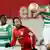 Der Fürther Mergim Mavraj (r) kommt vor dem Leverkusener Gonzalo Castro (m.) und seinem Mannschaftskollegen Abdul Rahman Baba an den Ball. Foto: David Ebener/dpa
