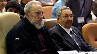 Cuba's President Raul Castro, right, and brother Fidel Castro attend the opening session of the National Assemby in Havana, Cuba, Sunday, Feb. 24, 2012. Cuba's parliament reconvened Sunday with new membership and was expected to name Raul Castro to a new five-year-term as president. Raul Castro fueled speculation on Friday when he talked of his possible retirement and suggested he has plans to resign at some point.(AP Photo/Ismael Francisco, Cubadebate)