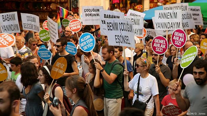 Türkei LISTAG Mitglieder bei einer Demo in Istanbul 2012