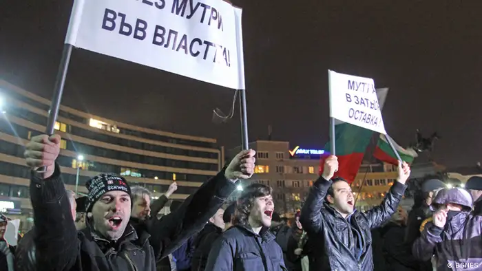Proteste in Sofia, Bulgarien nach dem Rücktritt der Regierung. Das Foto ist von unserem offiziellen Partner BGNES