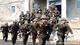 This picture taken on March 6, 2013 by North Korea's official Korean Central News Agency shows soldiers of the Korean People's Army (KPA) in military training at an undisclosed place in North Korea. AFP PHOTO / KCNA via KNS ---EDITORS NOTE--- RESTRICTED TO EDITORIAL USE - MANDATORY CREDIT AFP PHOTO / KCNA VIA KNS - NO MARKETING NO ADVERTISING CAMPAIGNS - DISTRIBUTED AS A SERVICE TO CLIENTS (Photo credit should read KNS/AFP/Getty Images)