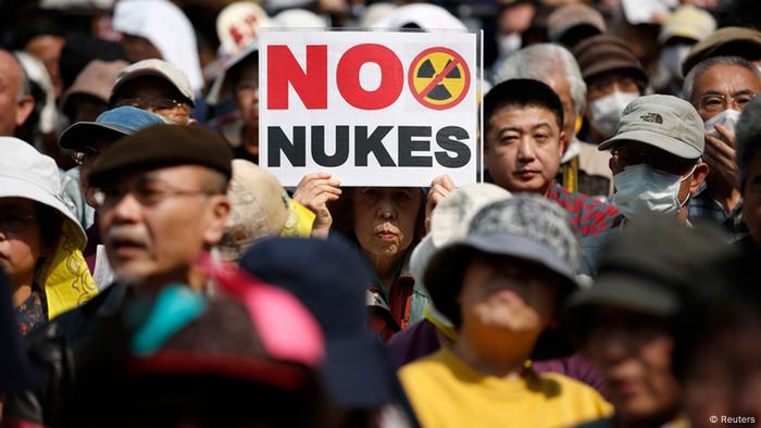 Anti-nuclear protesters attend a rally in Tokyo March 10, 2013, a day before the second-year anniversary of the March 11, 2011 earthquake and tsunami that killed thousands and set off a nuclear crisis. On March 11, 2013, Japan will mark two years since the disaster which set off a radiation crisis that shattered public trust in atomic power and the nation's leaders. REUTERS/Issei Kato (JAPAN - Tags: POLITICS DISASTER ANNIVERSARY)