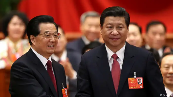 China Volkskongress Wahl Xi Jinping mit Hu Jintao
