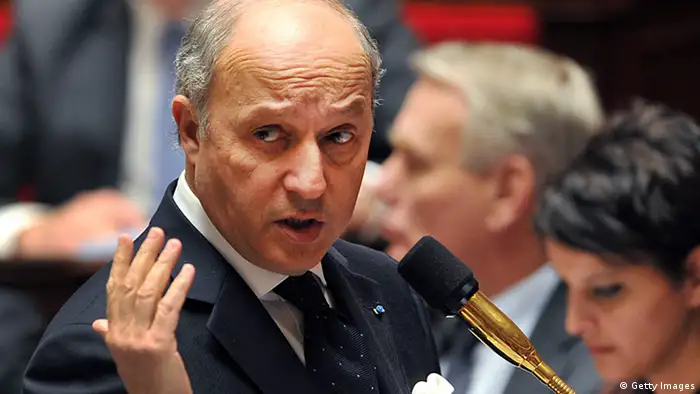 French Minister of Foreign Affairs Laurent Fabius addresses members of parliament during a weekly session of questions to the government on March 12, 2013 at the National Assembly in Paris. AFP PHOTO / PIERRE ANDRIEU (Photo credit should read PIERRE ANDRIEU/AFP/Getty Images)