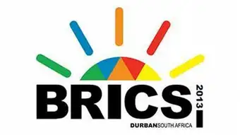 BRICS Logo vom kommenden Gipfel in Durban Südafrika März 2013 ***Achtung: grenzwertige Bildqualität! Nicht als Artikel- oder Karusselbild verwenden!***