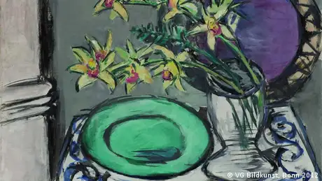 Max Beckmann: Orchideenstillleben mit grüner Schale