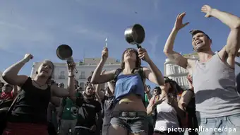 Des jeunes protestent en mai dernier à la Puerta del Sol à Madrid contre le chômage