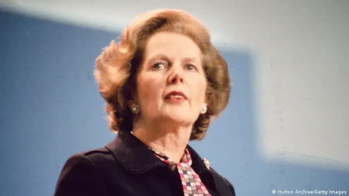 13th October 1984: British Conservative prime minister Margaret Hilda Thatcher, addressing the Tory Party Conference in Brighton, following the bombing of The Grand Hotel, where many delegates were staying. (Photo by Hulton Archive/Getty Images)