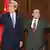 U.S. Secretary of State John Kerry and China's Foreign Minister Wang Yi (R) gesture at the Chinese Ministry of Foreign Affairs in Beijing April 13, 2013. REUTERS/Paul J. Richards/Pool (CHINA - Tags: POLITICS)