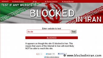 Die Seite Blocked in Iran zeigt, welche Webseiten im Iran gesperrt sind. (Screenshot:www.blockediniran.com)