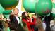 The Greens' top candidates, Jürgen Trittin und Katrin Göring-Eckardt, nudge green balloons towards delegates at the close of their party's congress in Berlin on 28 May 2013. Photo: Hannibal/dpa The Greens' top candidates, Jürgen Trittin und Katrin Göring-Eckardt, nudge green balloons towards delegates at the close of their party's congress in Berlin on 28 May 2013. Photo: Hannibal/dpa