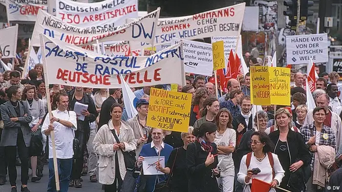 Protest gegen Etatkürzungen 1999