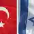 Die Flaggen der Türkei und Israels (Foto: AFP)