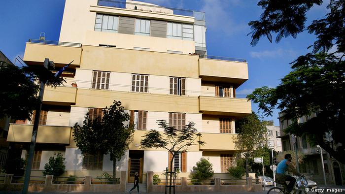 The Honigocs House is seen on May 28, 2004 in Tel Aviv, Israel. The United Nations Educational, Scientific and Cultural Organization (UNESCO) will inaugurate Tel Aviv as a World Heritage Site for its treasure of Bauhaus architecture on June 6, 2004, with its 'White City' home to more buildings in the Bauhaus - or Modern Movement - style than anywhere else in the world. (Photo by Uriel Sinai/Getty Images).