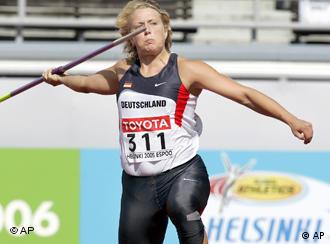 Christina Obergföll captured silver in women's javelin